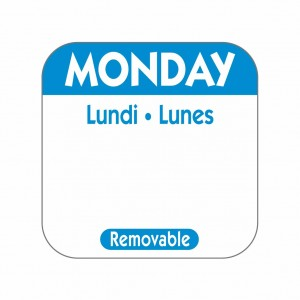 Monday Food Labels Blue (1x1000 Roll)