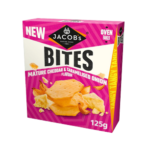 Jacob's Bites Mature Cheddar & Caramelised Onion Flavour 10x125g