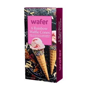 Wafer Rainbow Waffle Cones 12x6pack