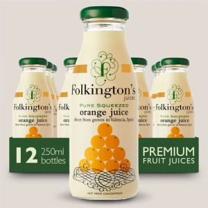 Folkingtons Orange Juice 12X250ML