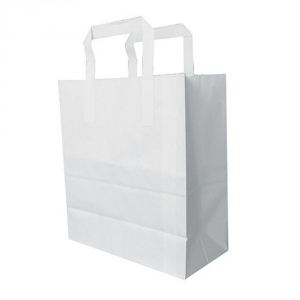 White Kraft Paper Bag With Paper Handles 8.5"x4.5"x10" (1x250)