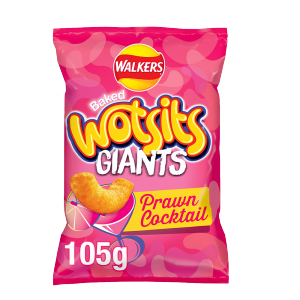 Walkers Wotsits Giants Prawn Cocktail Sharing Snacks Crisps 105g x 9