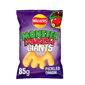 Walkers Monster Munch Giants Pickled Onion Snacks Crisps 85g x 8