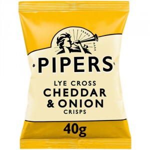 Pipers Cheddar & Onion Crisps 24x40g