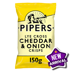 Pipers Lye Cross Cheddar & Onion Sharing Crisps 8 x 150g