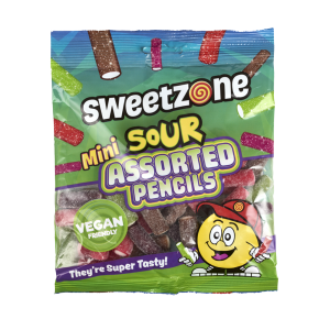 SweeZone Mini Sour Assorted Pencils 12 x 180g Bags