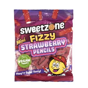 Fizzy Mini Strawberry Pencils 12 x 180g Bags