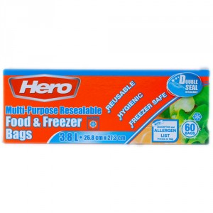 Hero Freezer Food Bags 6X60(3.8LT)