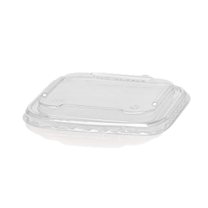 Clear PET Square Lid for 350/500/650ml black kraft range 1x300