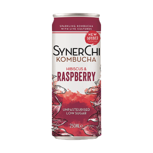 SynerChi Hibiscus & Raspberry Kombucha Can 12x250ml