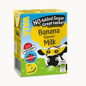 Viva Banana Flavoured Milk 27x200ml (No Added Sugar)