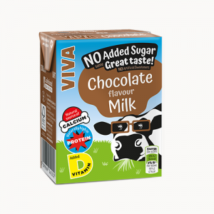 Viva Chocolate Flavoured Milk 27x200ml (No Added Sugar)