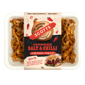 Chinese Style Salt ‘n’ Chilli Crispy Onions 12x75g (Scotts Onions)